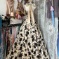 Vintage Floral Halter-Neck A-Line Evening Gown Bow Detail Prom Dress DP8332