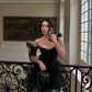 Black Straps Sweetheart A-Line Short Party Dress Mini Birthday Dress, DP4888