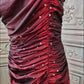 Elegant Strapless Burgundy Floral Applique Beaded Ruched A-Line Prom Dress DP8478