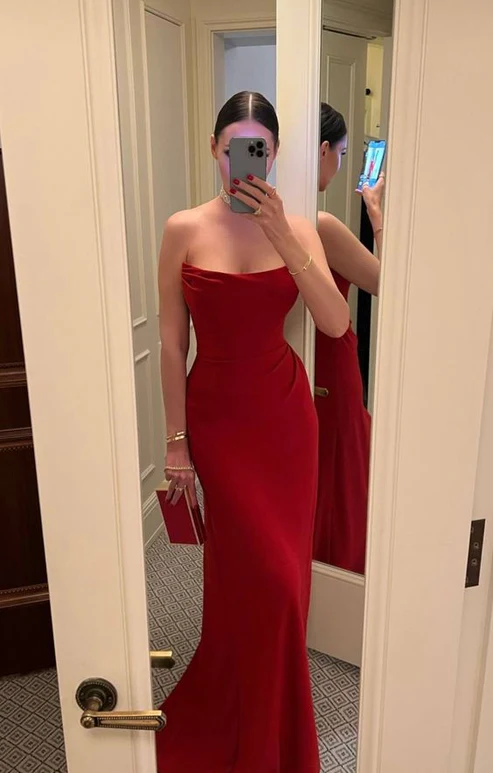 Sexy Red Strapless Mermaid Long Party Dress Birthday Outfits, DP3737 DSProm Sexy Red Strapless Mermaid Long Party Dress Birthday Outfits, DP3737 DSProm