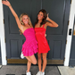 Fuchsia Strapless Ruffles Cute Homecoming Dress, DP2735