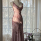 Vintage Elegant Purple Fairy Long Chiffon Spaghetti Strap Romantic Ball Gown Evening Dress Prom Dresses DP5999