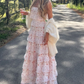 Lovely White Straps Lace Tiered A-Line Sweet Floral Party Dress DP3983