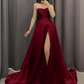 Stunning Sweetheart A-Line Long Party Dress Wine Red Evening Gown, DP3606