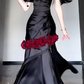 Red Rose One Shoulder Mermaid Long Party Dress Birthday Dress, DP3076