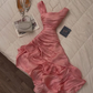 Beautiful Pink Sleeveless Ruffles Simple Party Dress Cocktail Dress, DP4475