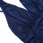 Vintage Glänzendes V-Ausschnitt Neckholderkleid Meerjungfrau Langes hochgeschlitztes Sommerkleid Ballkleid Abendkleid DP6399
