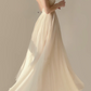 Elegant Ivory Straps A-Line Chiffon Backless Long Party Dress Birthday Outfits, DP5389