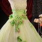 Gorgeous Mint Green Strapless Sequin 3D Flower Sweet 16 Quinceanera Ball Gown  DP7417