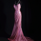 Elegant Dusty Rose Satin Mermaid Spaghetti Straps Sweetheart Evening Gown DP7385