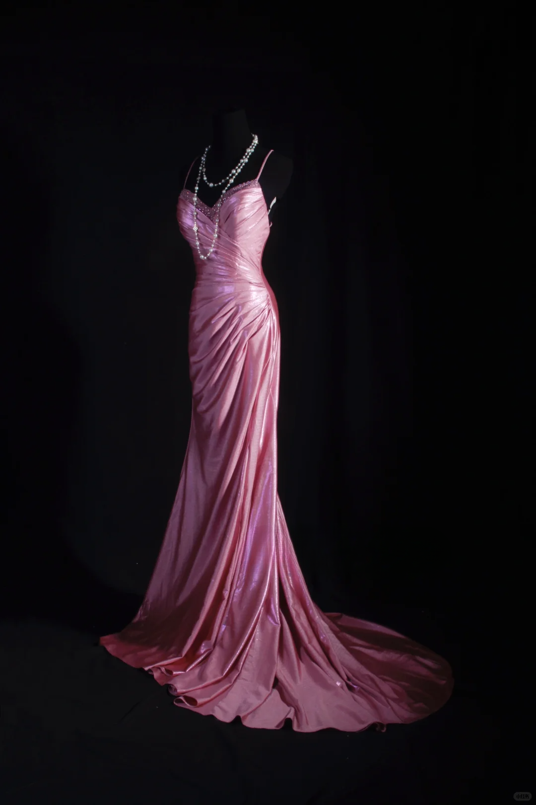 Elegant Dusty Rose Satin Mermaid Spaghetti Straps Sweetheart Evening Gown DP7385