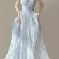 Light Blue Halter Neck A-Line Wedding Guest Dress Pretty Party Dress, DP5390