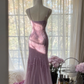 Retro Pink Sparkling Beaded Mermaid Chiffon Ball Gown Evening Dress Prom Dress, DP5977