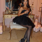 Fashion Black Spaghetti Strap Design A-line Tulle Party Dress Homecoming Dress, DP5870