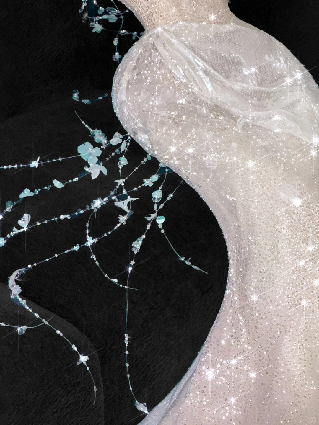 Gorgeous Sparkling Champagne Sequin Sweetheart Mermaid Elegant Chiffon Evening Dress Prom Dresses DP6170