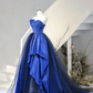 Blue Strapless A-Line Satin Tulle Formal Dress Evening Gown, DP2658