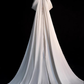 Gorgeous Halter Mermaid Long Party Dress Light Wedding Dress with Train, DP3445