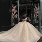 Shiny Champagne Quincenera Dress Off Shoulder Sweet 16 Ball Gown, DP2572