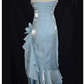 Sky Blue Straps Vintage Floral Asymmetrical Hem Long Prom Dress, DP3138