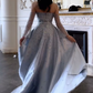 Gorgeous Light Blue Beding Sheath Long Prom Dress Evening Gown, DP2901