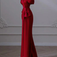 Charming Red Straps Off Shoulder Mermaid Long Prom Gown Evening Dress, DP3466