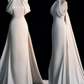 Gorgeous Halter Mermaid Long Party Dress Light Wedding Dress with Train, DP3445