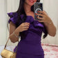 Purple One Shoulder Sheath Mini Evening Party Dress Homecoming Dress, DP3254