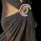 Brown Halter Neck Mermaid Beaded Satin Long Formal Prom Dress Evening Dress, DP5323