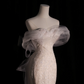 Gorgeous White Off Shoulder Mermaid Long Wedding Dress Evening Party Dress, DP5406