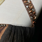 Brown Halter Neck Mermaid Beaded Satin Long Formal Prom Dress Evening Dress, DP5323