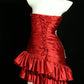 Vintage Red Strapless Sweetheart Design Sheath Satin Party Dress Homecoming Dress DP6092