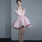 Cute Pink Off-the-shoulder Short A-Line Party Dress Cocktail Dress Homecoming Dress DP6492