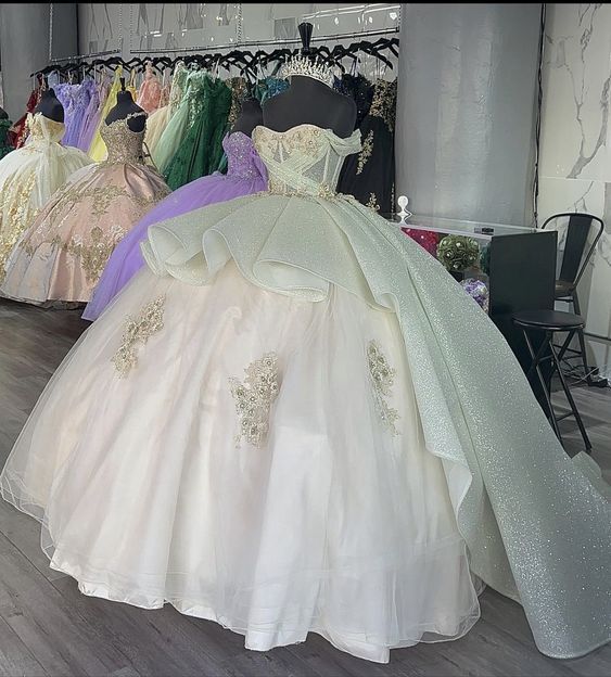 Elegant Shiny Embroidery Sweet 16 Quinceanera A-Line Floor-length Prom Dress Birthday Dress Evening Dress Ball Gown DP6441