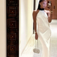 White Halter Satin Sheath Long Party Dress Evening Gown, DP3670