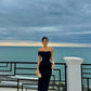 Elegant Black Asymmetric One-Shoulder Floor-Length Sheath Prom Dress DP8487