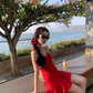 Vintage Red A-Line Tiered Homecoming Dress Party Dress Cocktail Dress DP6707