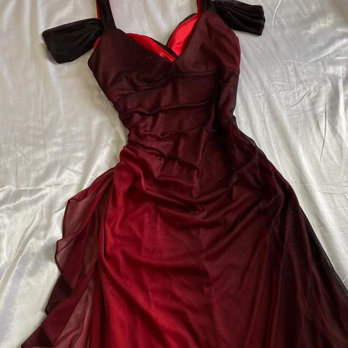 Royal Blue Straps Off Shoulder Ruffle Chiffon Vintage Long Prom Dress DP3856