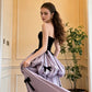 Romantic Lavender & Black Strapless Sweetheart Bow Sweet 15 Quinceanera Ball Gown DP8011