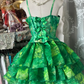 Vintage Green Exquisite Tie-dye Design A-Line Short Tiered Homecoming Dress Party Dress DP6211