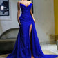 Glamorous Lavender Beaded Evening Dress with Trailing Train & Ruched Bodice DP8028