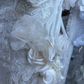 Gorgeous Strapless Lace Mermaid Wedding Dress Ruffled Tulle Floral Applique Bridal Gown DP8295