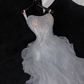 Fashion Sparkling White Beaded Sequin Mermaid Elegant Tulle Evening Dress Prom Dresses DP6164