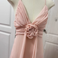 Ethereal Pink Spaghetti Strap Ruffled 3D Floral Prom Dress DP7953