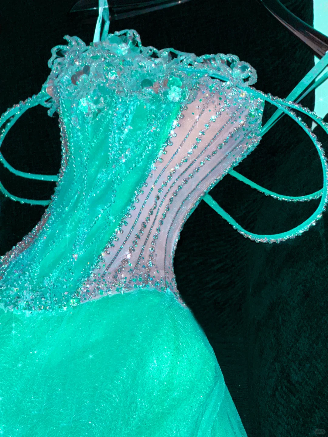 Gorgeous Sparkling Blue-green Sequin A-Line Design Evening Dress Prom Dresses DP6179