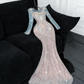 Vintage Shiny Pink Sequined Sweetheart Design Mermaid Prom Dress Evening Dress DP6222
