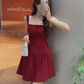 Red A-Line Straps Short Birthday Dress Homecoming Dress, DP3067