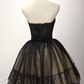 Black Sweetheart Lace Tulle A-Line Homecoming Dress, DP2749