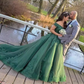 Elegant Emerald Green Off-the-Shoulder Lace Tulle Sweet 15 Quinceanera Ball Gown DP8150