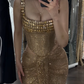 Gold Straps Beading Mermaid Long Party Dress Birthday Outfits DP3963