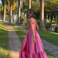 Lovely Pink A-Line Strapless Long Party Dress Birthday Outfits, DP3175